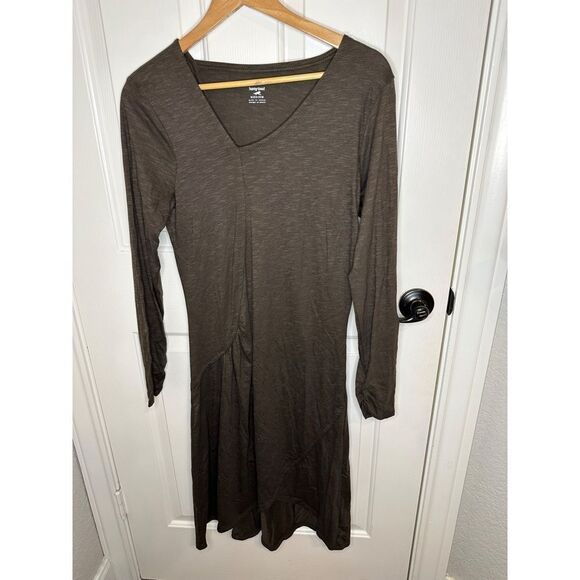 Toad & Co Horny Toad Brown Organic Cotton Blend Longsleeve Dress Sz M Lagonlook - Picture 1 of 6